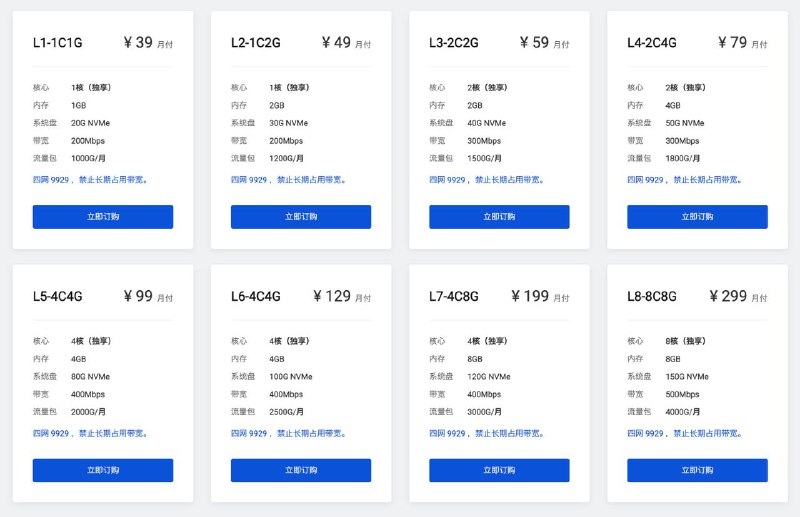 9929 促销，年付 可+100M 峰值，部分可用区去程不是9929，回程三网9929！欢迎新老用户选购，可叠加10%优惠码