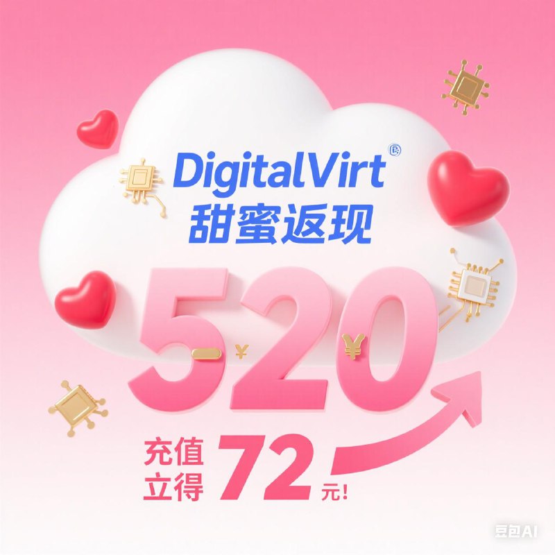 DigitalVirt 520 充值返现活动公告亲爱的 DigitalVirt 用户